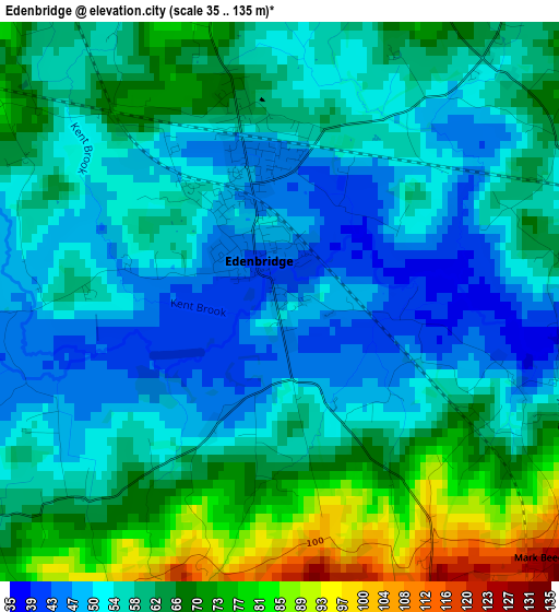 Edenbridge elevation map