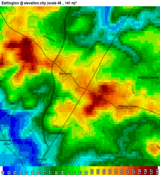 Eattington elevation map