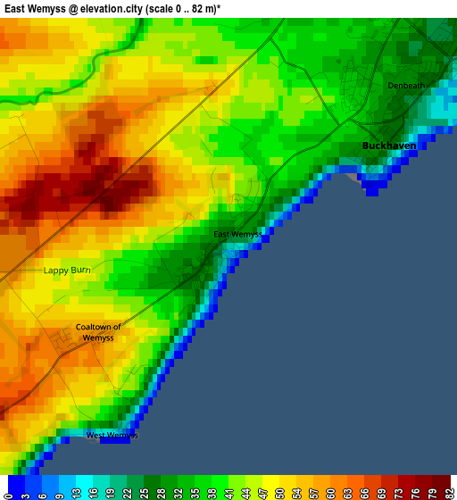 East Wemyss elevation map