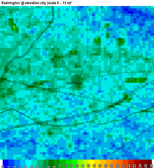 Eastrington elevation map