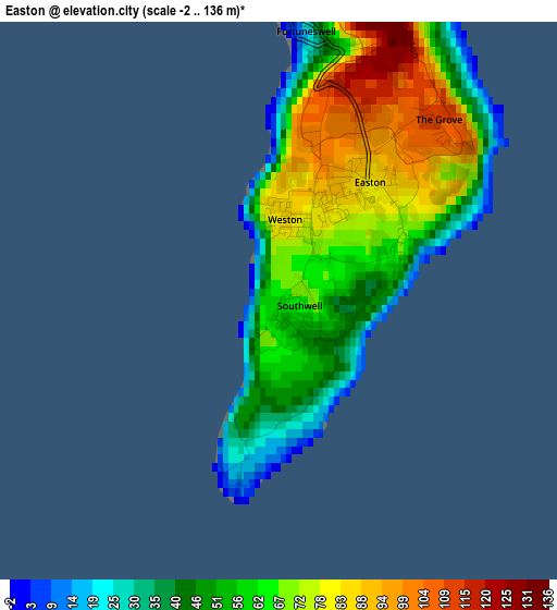 Easton elevation map