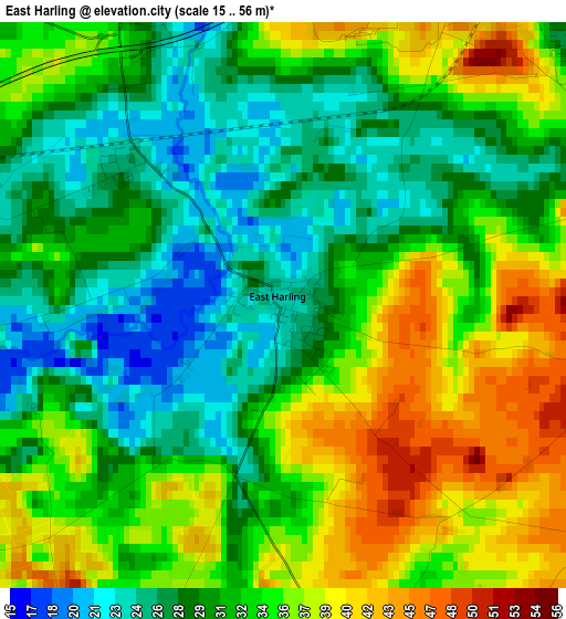 East Harling elevation map