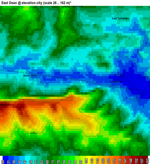 East Dean elevation map