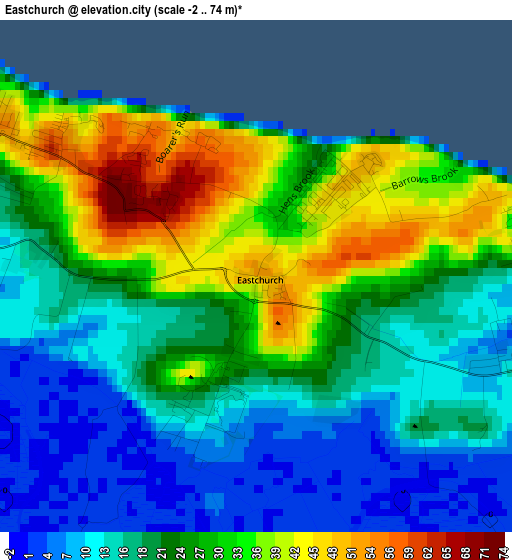 Eastchurch elevation map