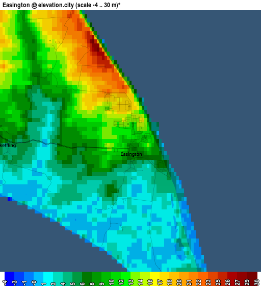 Easington elevation map