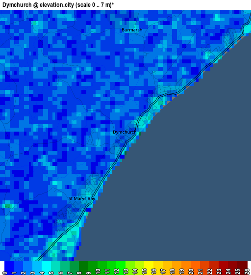 Dymchurch elevation map