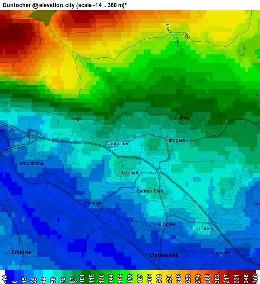 Duntocher elevation map