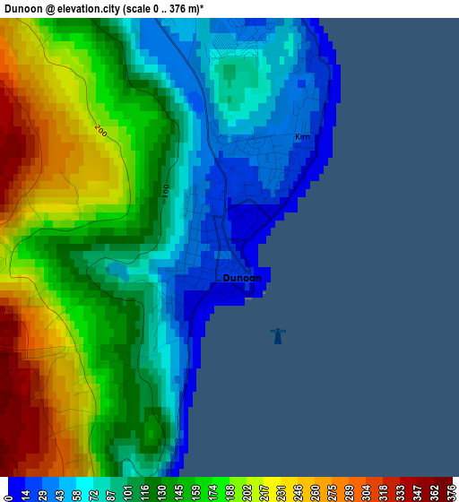 Dunoon elevation map