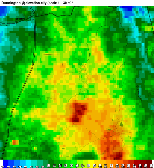 Dunnington elevation map