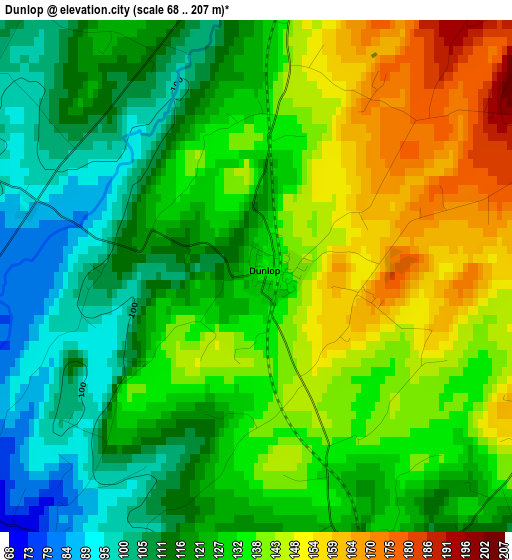 Dunlop elevation map