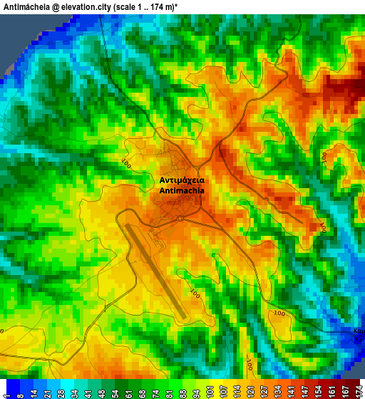 Antimácheia elevation map