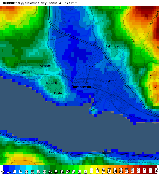 Dumbarton elevation map