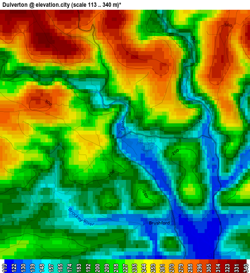 Dulverton elevation map