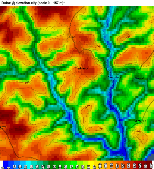 Duloe elevation map