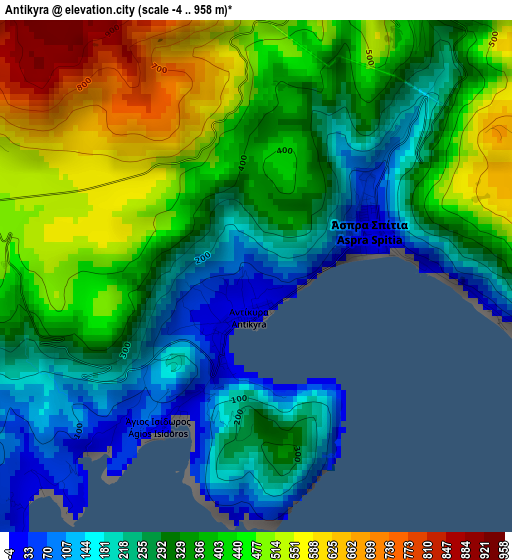 Antikyra elevation map