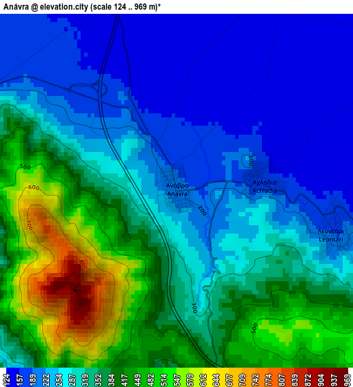 Anávra elevation map