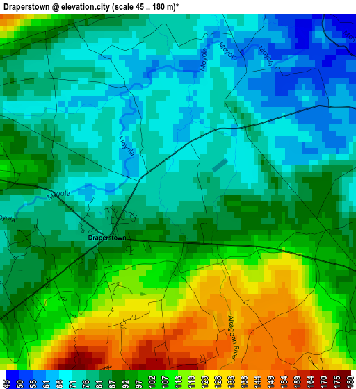 Draperstown elevation map