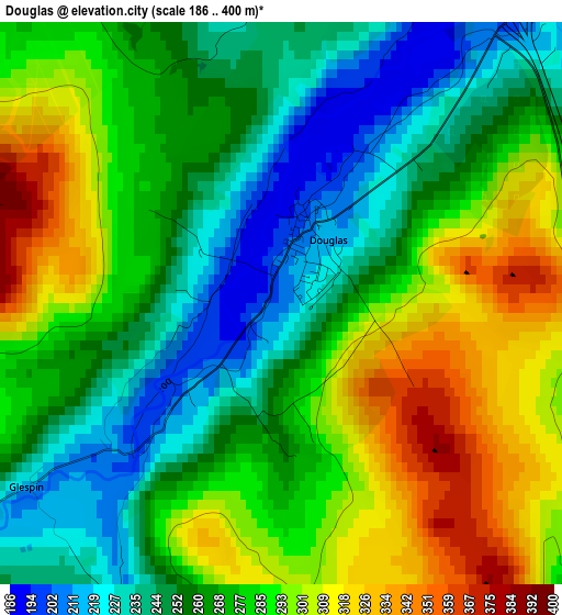 Douglas elevation map