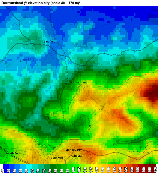 Dormansland elevation map