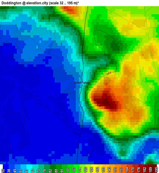 Doddington elevation map