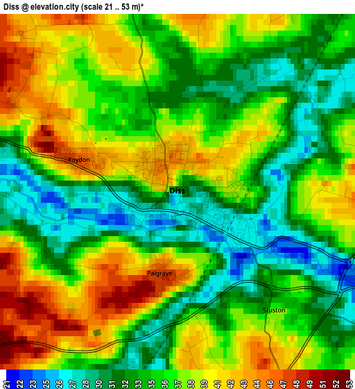 Diss elevation map