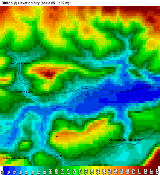 Dinton elevation map