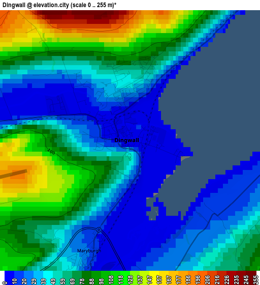 Dingwall elevation map