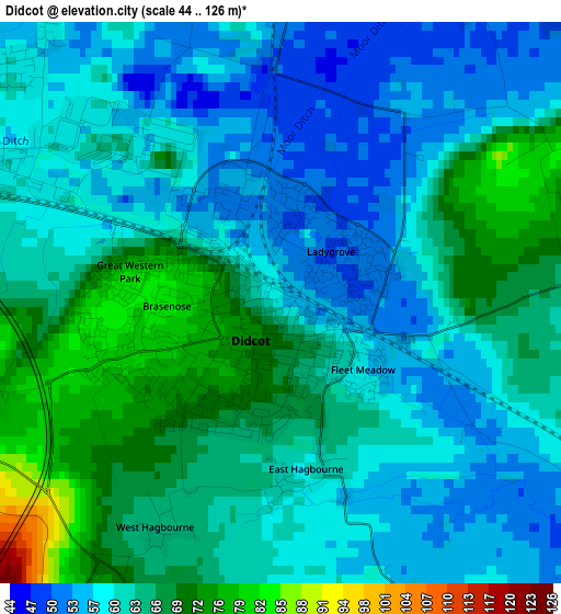 Didcot elevation map