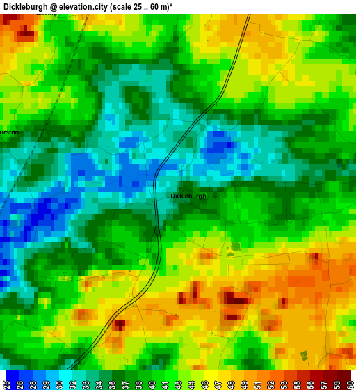 Dickleburgh elevation map