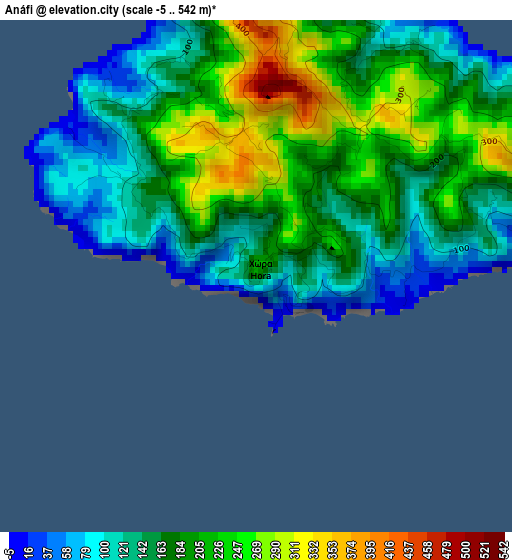 Anáfi elevation map