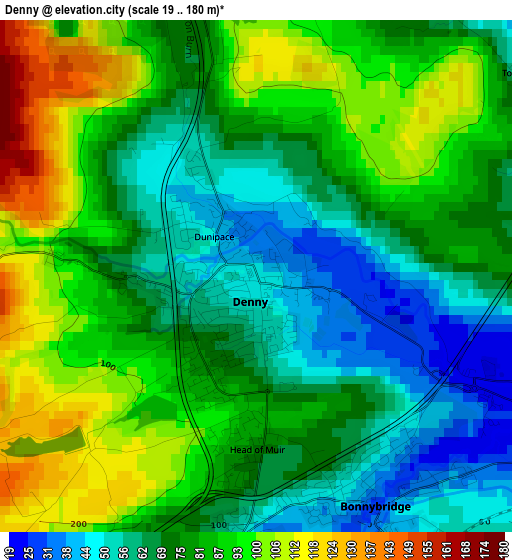 Denny elevation map