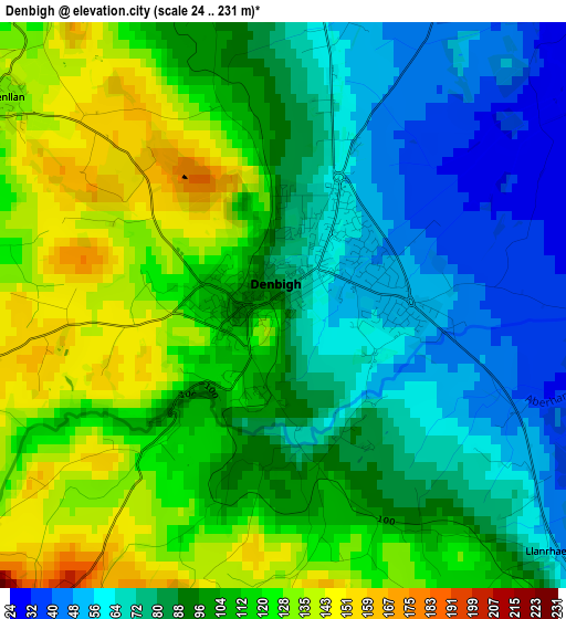 Denbigh elevation map