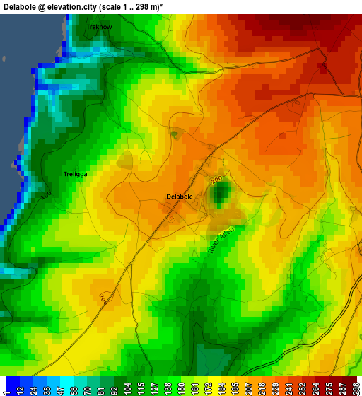 Delabole elevation map