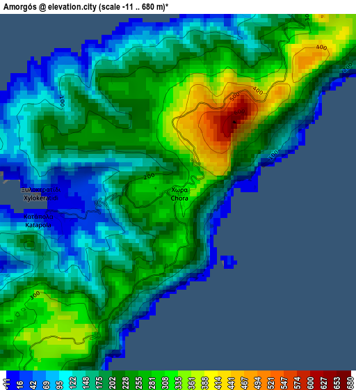 Amorgós elevation map