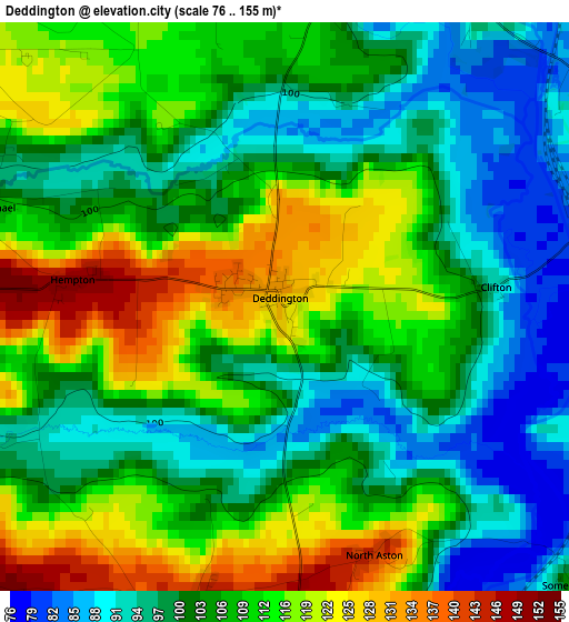 Deddington elevation map