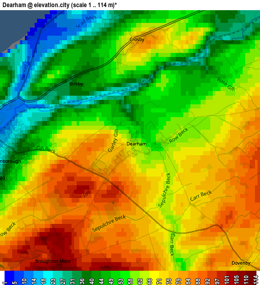 Dearham elevation map