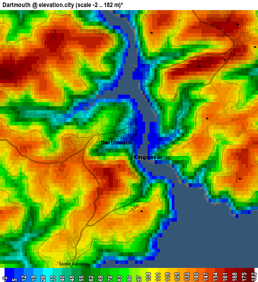 Dartmouth elevation map