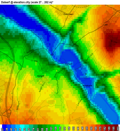 Dalserf elevation map