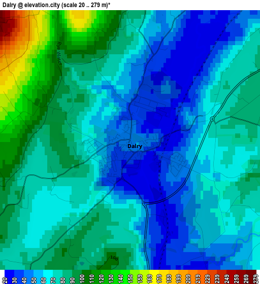 Dalry elevation map