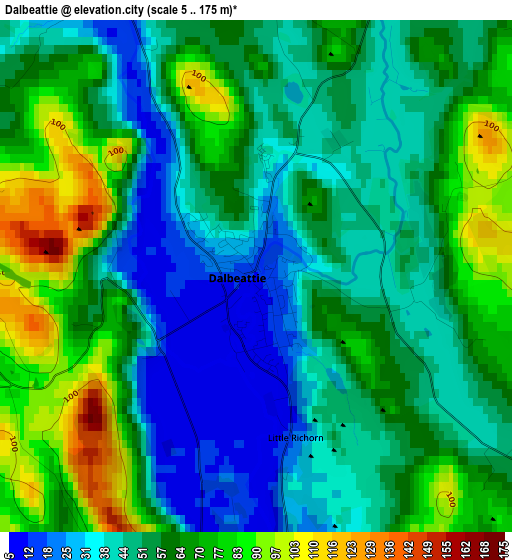 Dalbeattie elevation map