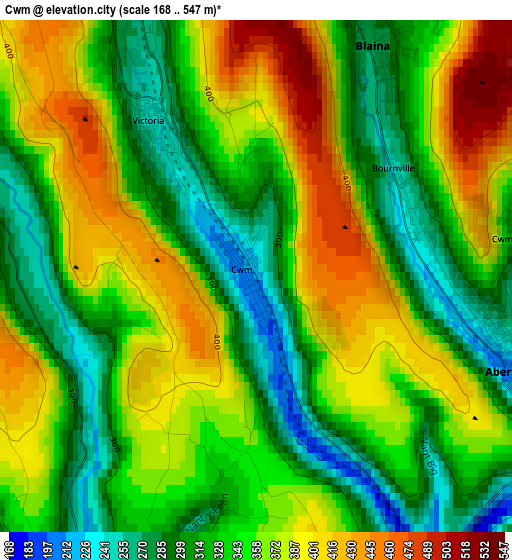 Cwm elevation map