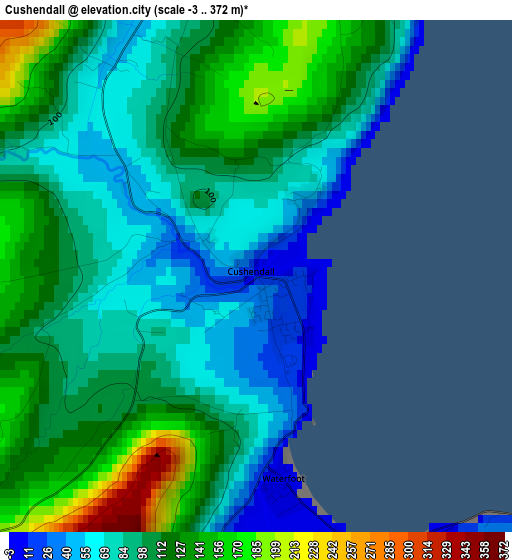 Cushendall elevation map