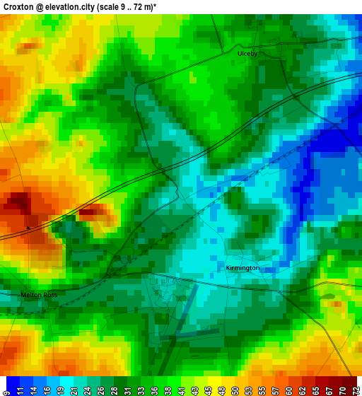 Croxton elevation map