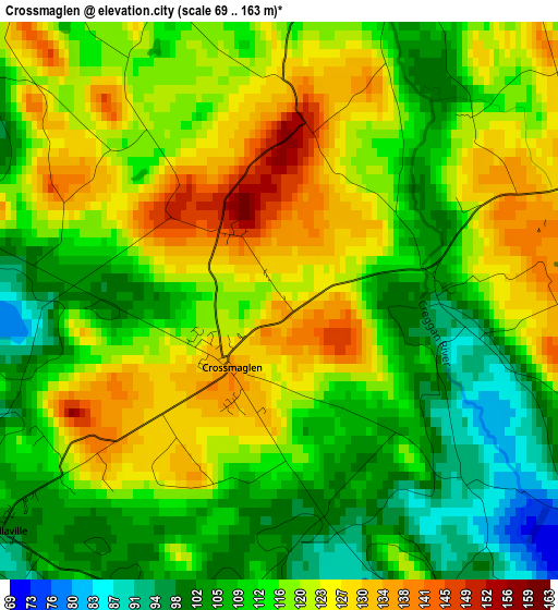 Crossmaglen elevation map