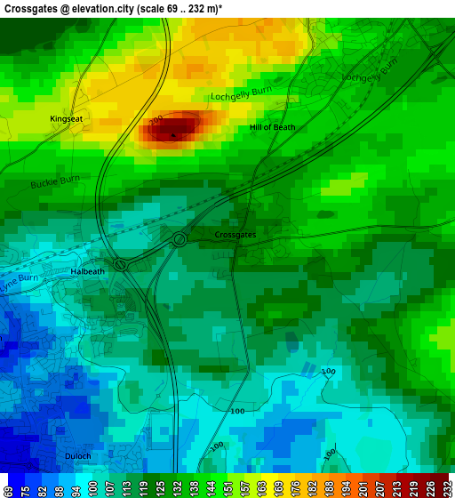 Crossgates elevation map