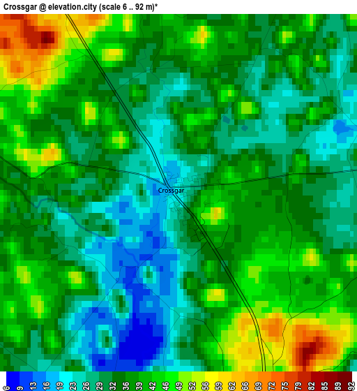 Crossgar elevation map