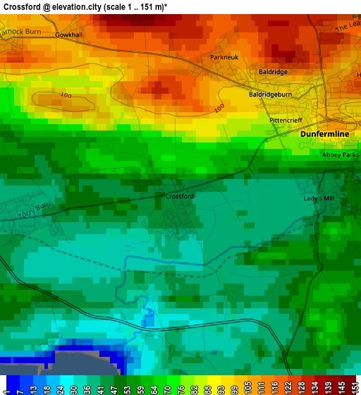 Crossford elevation map