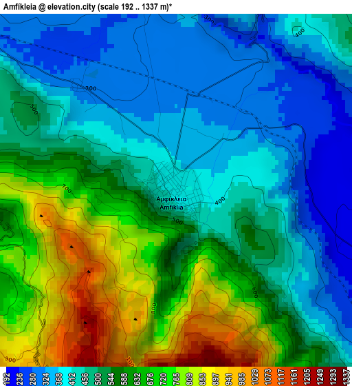 Amfíkleia elevation map