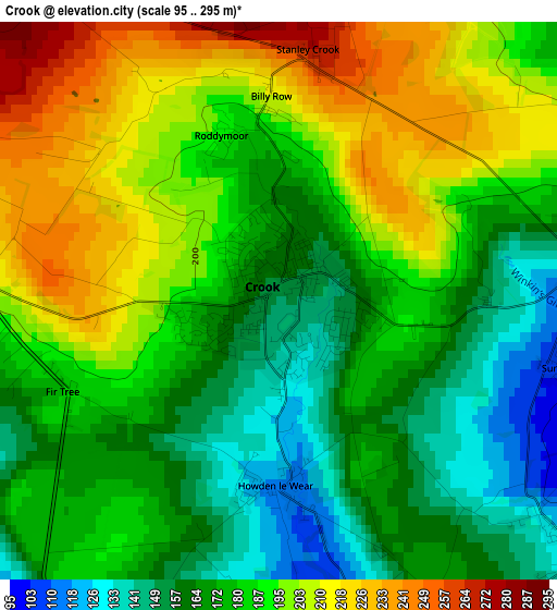 Crook elevation map