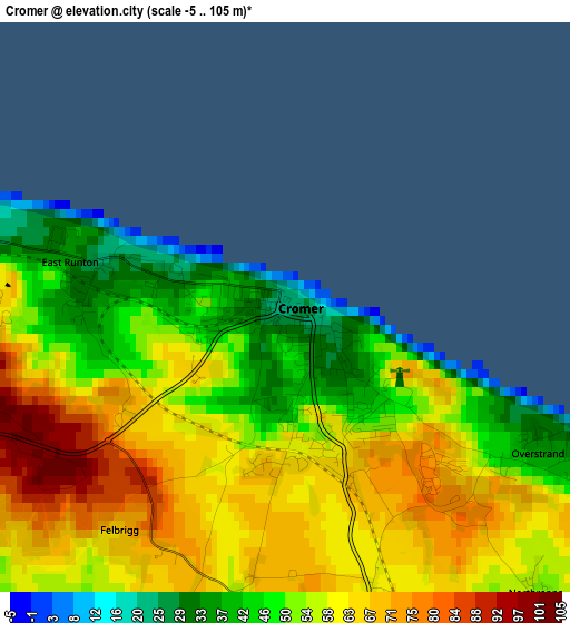 Cromer elevation map